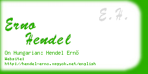 erno hendel business card